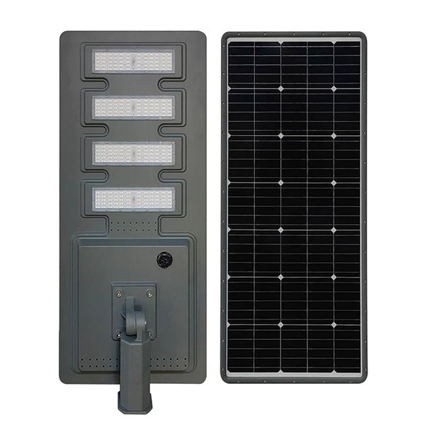 100w højkvalitets trykstøbt aluminium alt-i-én solcellegadelys med sensor